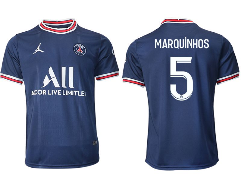 Men 2021-2022 Club Paris St German home aaa version blue #5 Soccer Jersey->paris st german jersey->Soccer Club Jersey